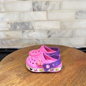 CROCS Toddler Kids Minnie Mouse Pink and Purple Lite Up Clogs